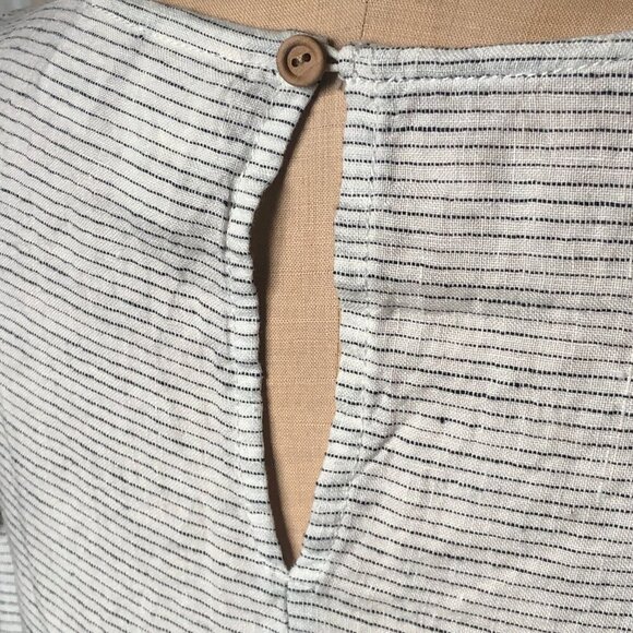 Catherine Malandrino flutter sleeve 100% linen top blouse - Picture 8 of 13